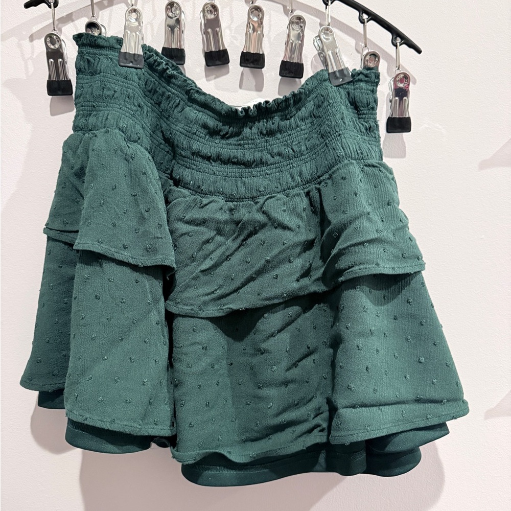 Altar'd State Textured Green Mini Skirt